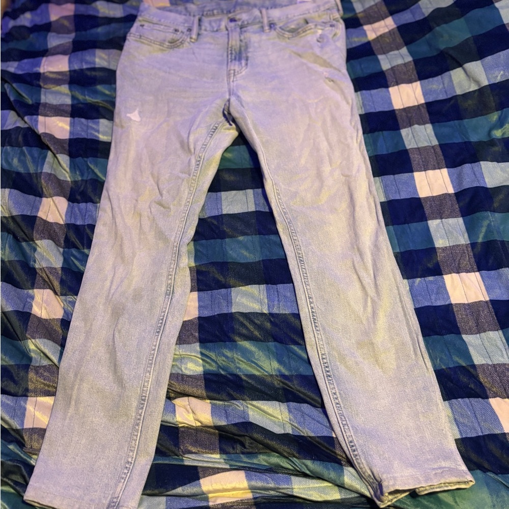 Light Beige Distressed Skinny Jeans